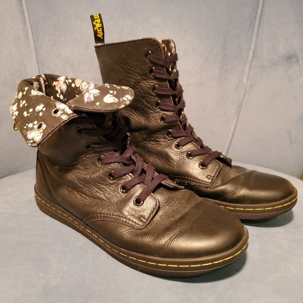 Black Doc Martens w/ floral interior
